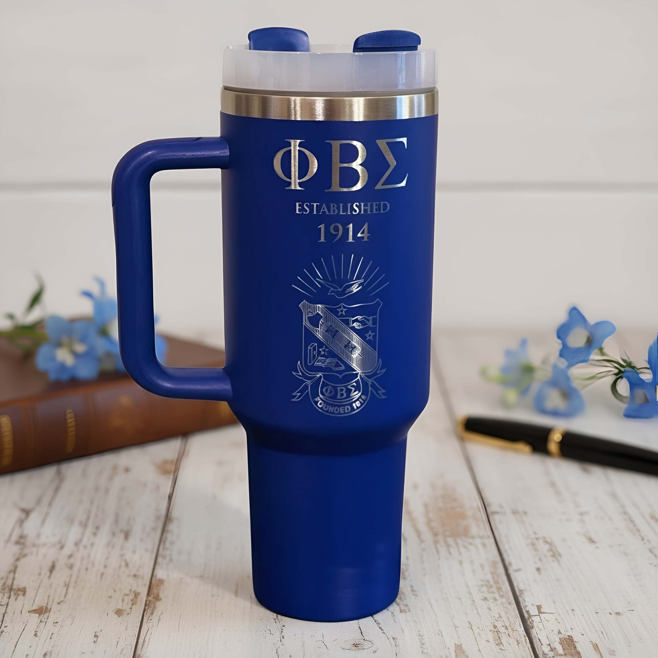 Phi Beta Sigma Custom Engraved Tumbler - 40 oz
