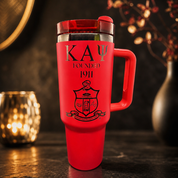 40 oz Custom Engraved Greek Letters Tumbler