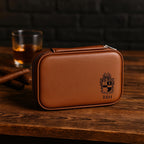 Custom Engraved Alpha Phi Alpha Leather Travel Case – Personalized Engraved Cigar Holder, Father's Day, Alpha Travel Humidor