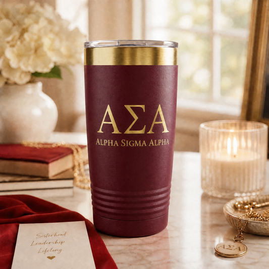 Alpha Sigma Alpha Sorority 20oz Tumbler
