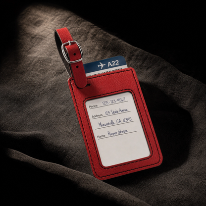 Custom Engraved Leatherette Luggage Tag (2-Pack)