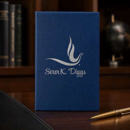 Custom engraved leatherette journal — personalized professional gift