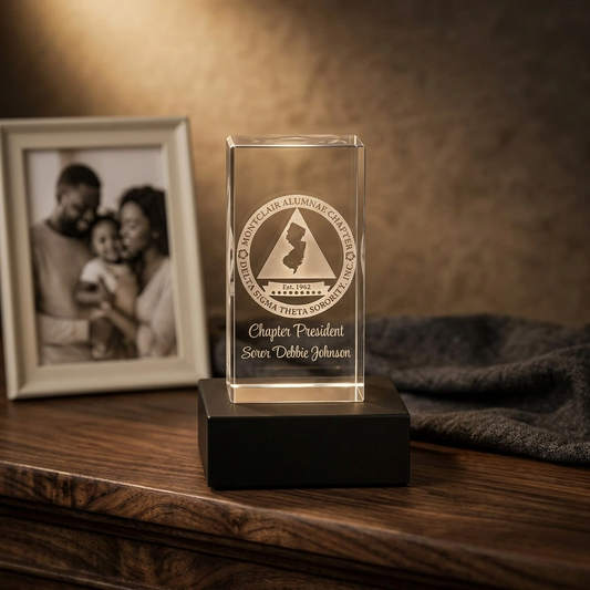 Delta Sigma Theta Custom 3D Engraved Crystal