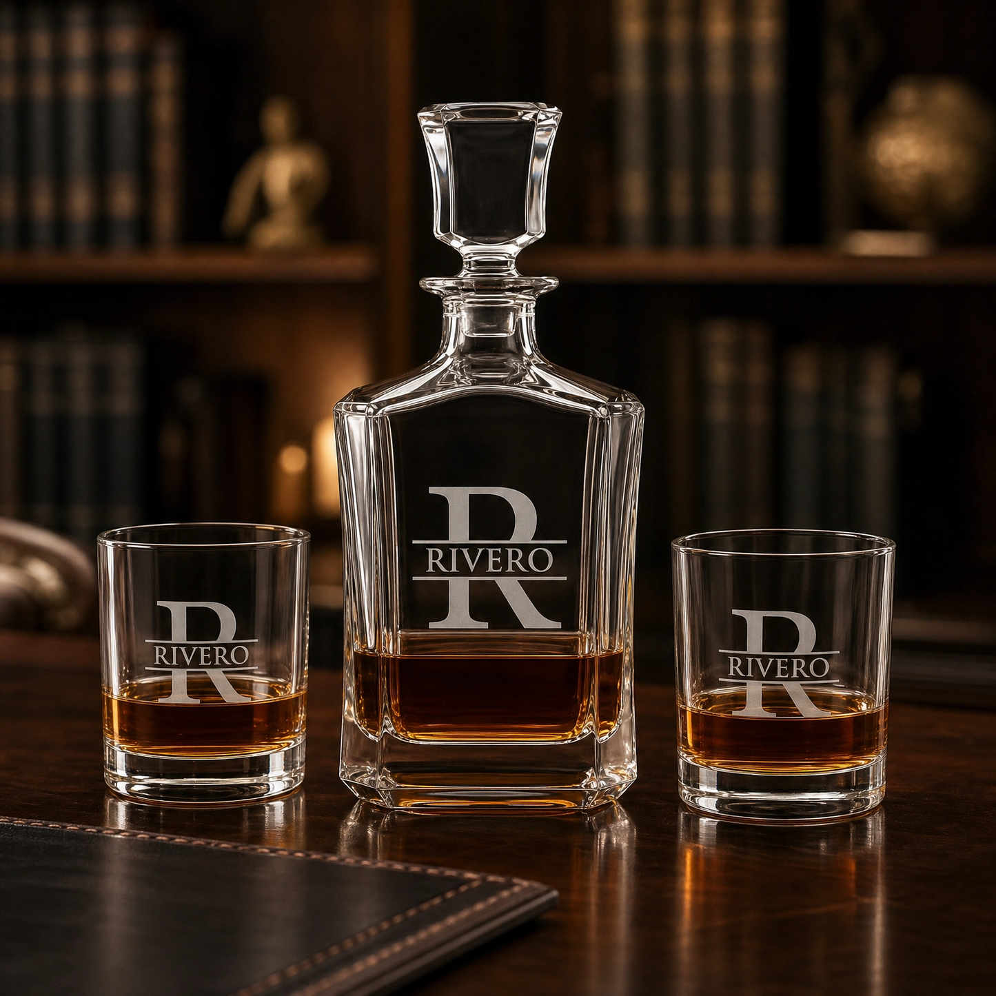 Custom Engraved Whiskey Decanter Set