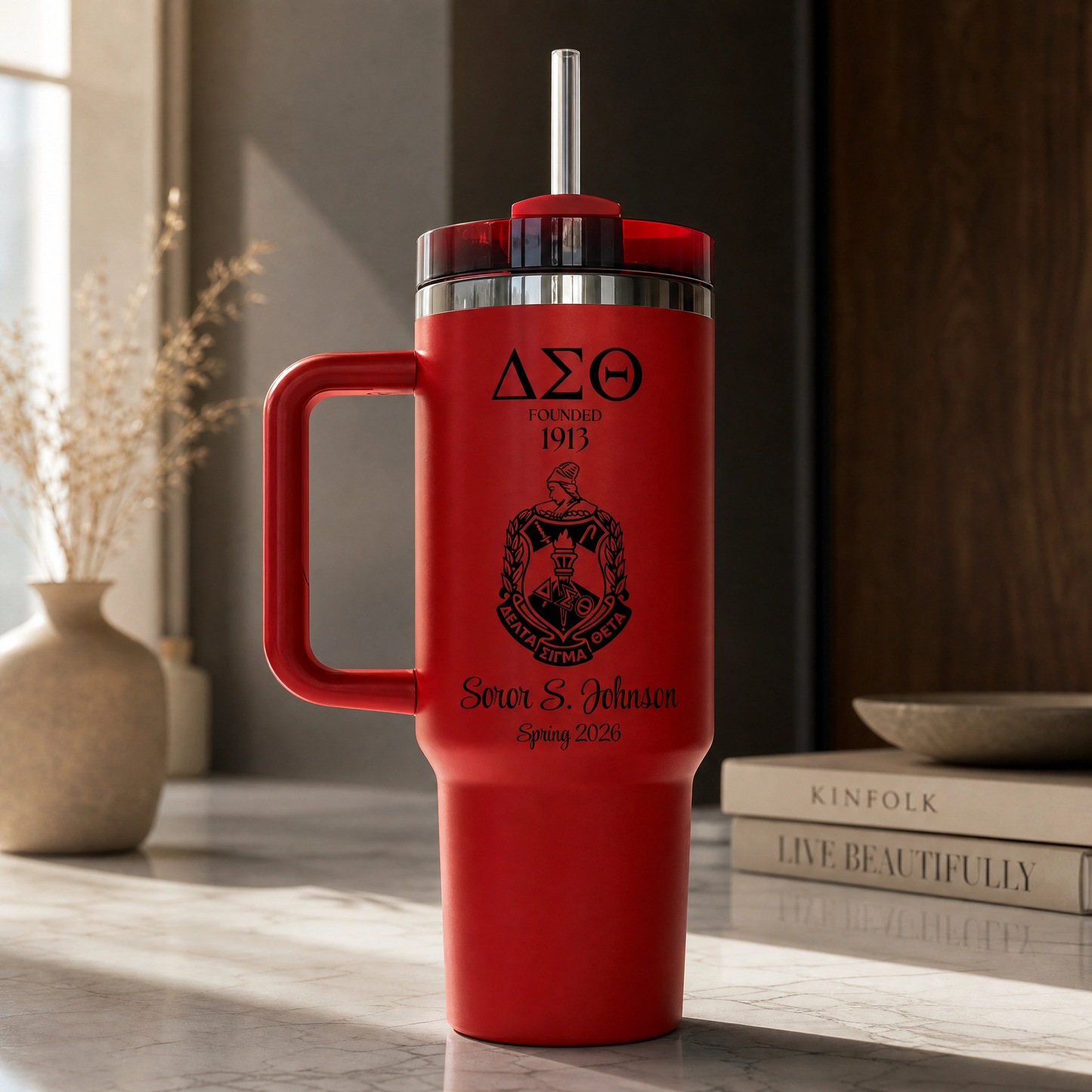 Delta Sigma Theta Custom Engraved Tumbler (40 oz)