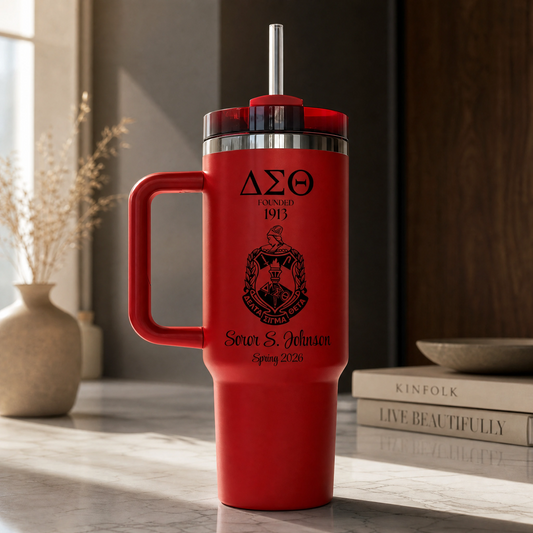Delta Sigma Theta Custom Engraved Tumbler (40 oz)