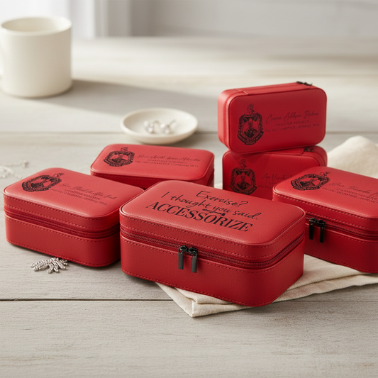 Custom Engraved Sorority Travel Jewelry Box
