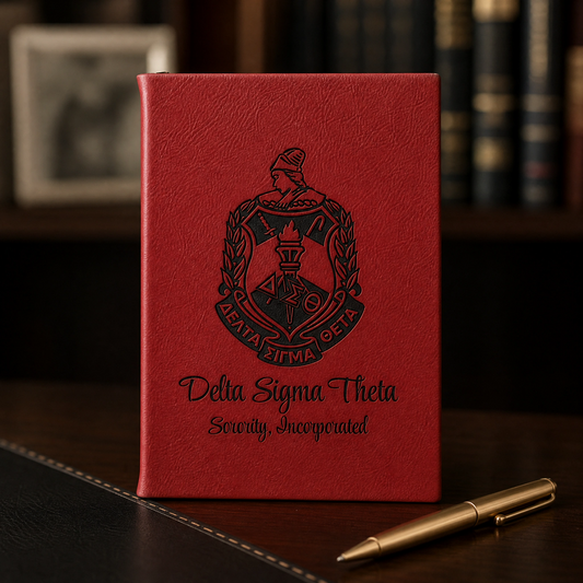 Delta Sigma Theta Custom Engraved Leatherette Notebook / Journal