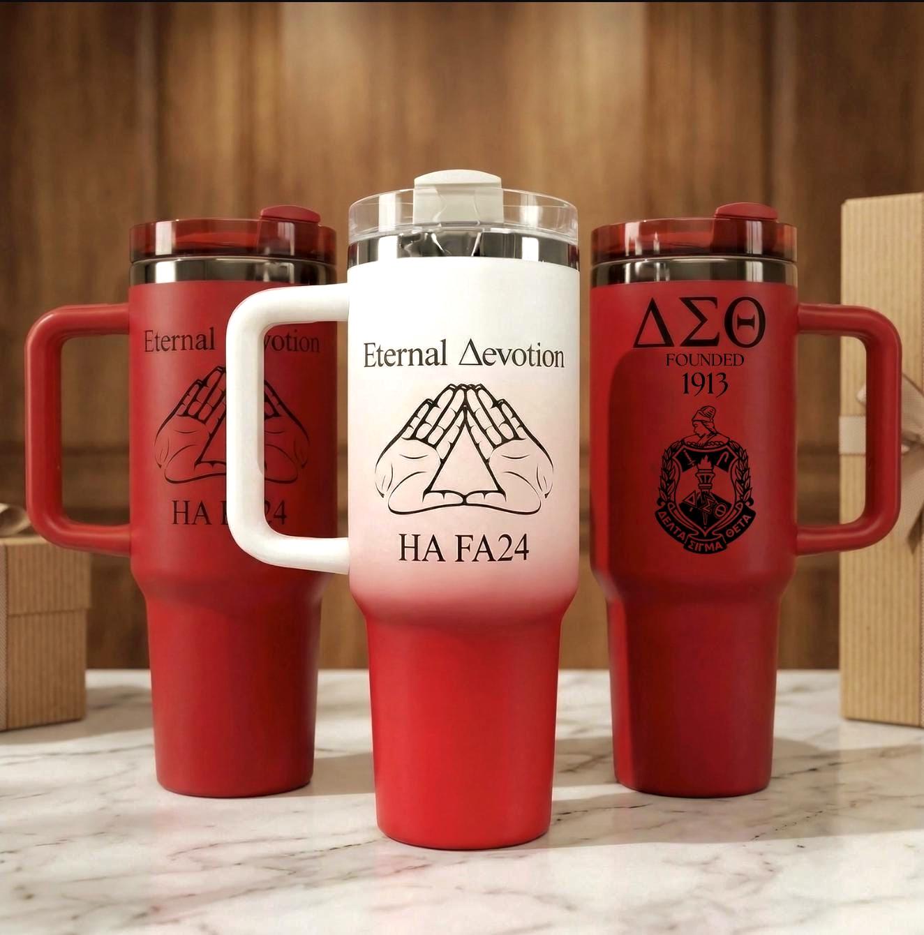 Delta Sigma Theta Custom Engraved Tumbler - 40 oz - nuvisionkreations