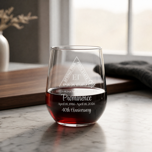 Delta Sigma Theta Custom Engraved Stemless Wine Glasses (14 oz)
