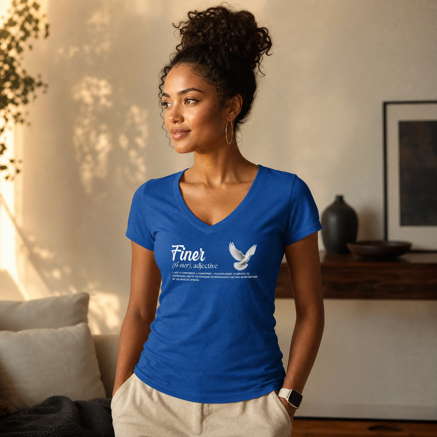 Zeta Phi Beta Women's V Neck [Finer Defined] Tee