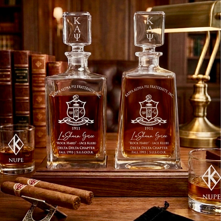 Kappa Alpha Psi Custom Engraved Decanter Set
