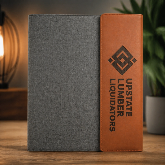 Custom Engraved Leatherette Portfolio with Notepad