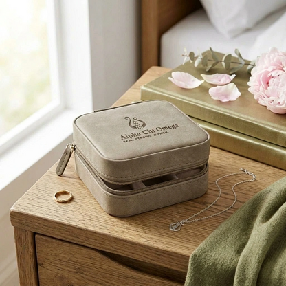 Alpha Chi Omega Leatherette Jewelry Box
