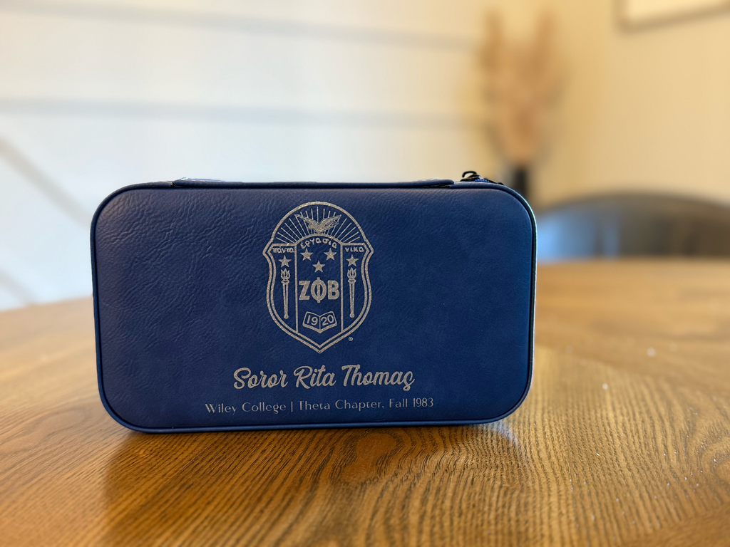 Zeta Phi Beta Custom Engraved Travel Jewelry Box