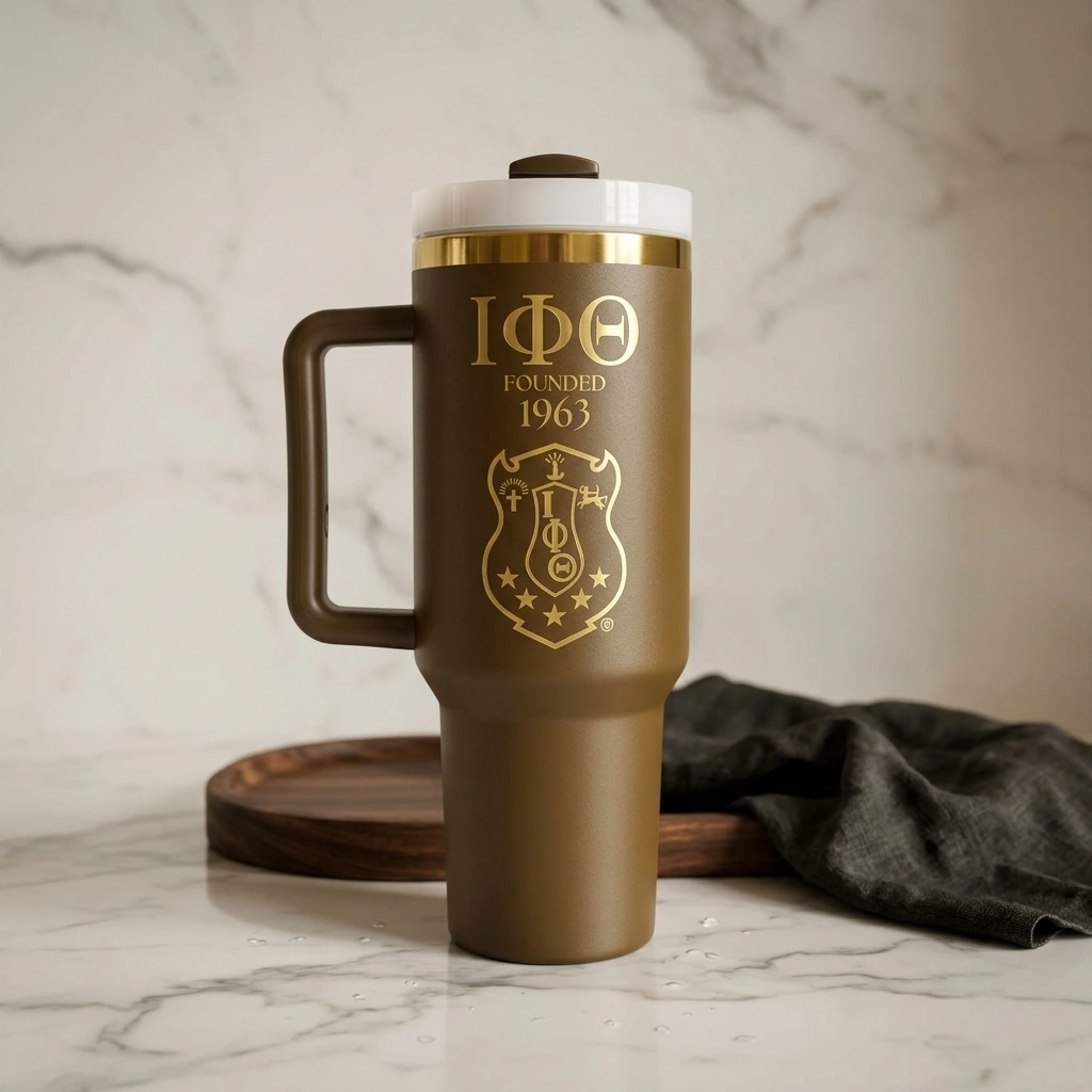 Iota Phi Theta Custom Engraved 40oz Handled Tumbler
