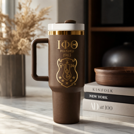 Iota Phi Theta Custom Engraved 40oz Handled Tumbler