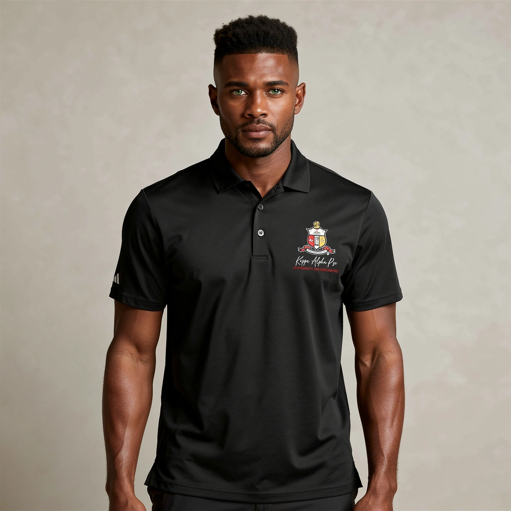 Kappa Alpha Psi Adidas COA Performance Polo Golf Shirt (Black)