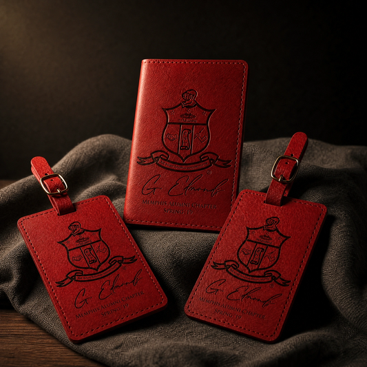 Kappa Alpha Psi Custom Engraved Travel Set — Passport Cover + Luggage Tags