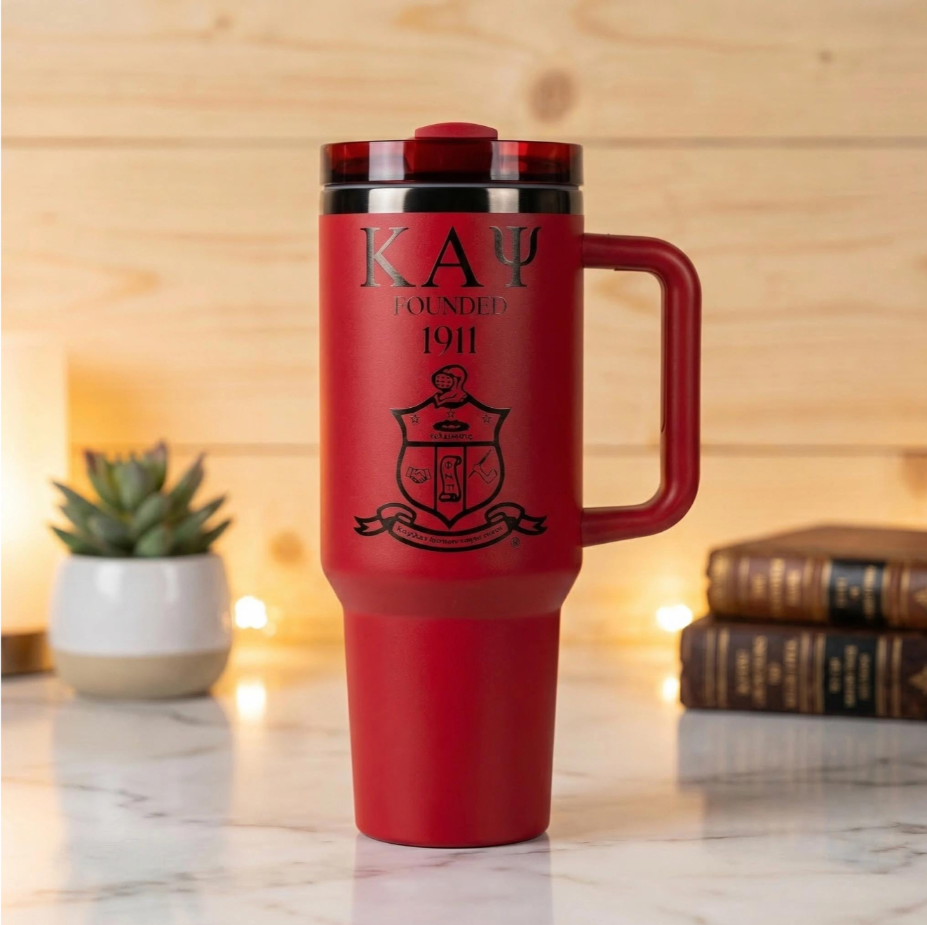 Red Kappa Alpha Psi 40 oz tumbler