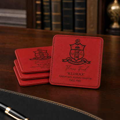 Kappa Alpha Psi Custom Engraved Leatherette Coasters