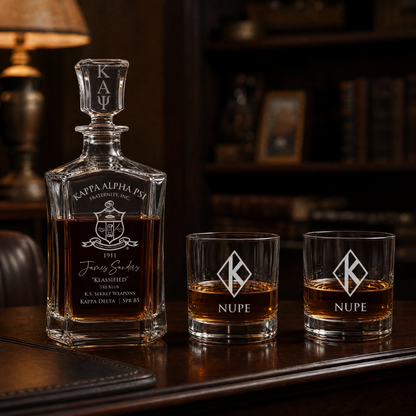 Kappa Alpha Psi Custom Engraved Decanter Set
