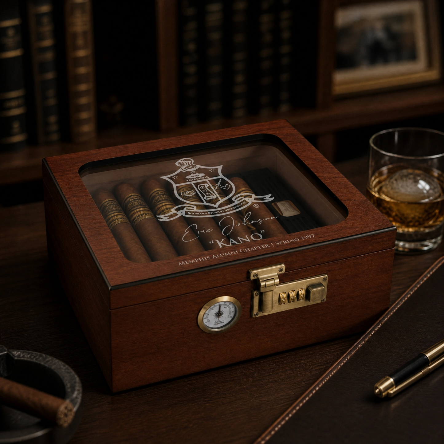 Kappa Alpha Psi Custom Engraved Humidor