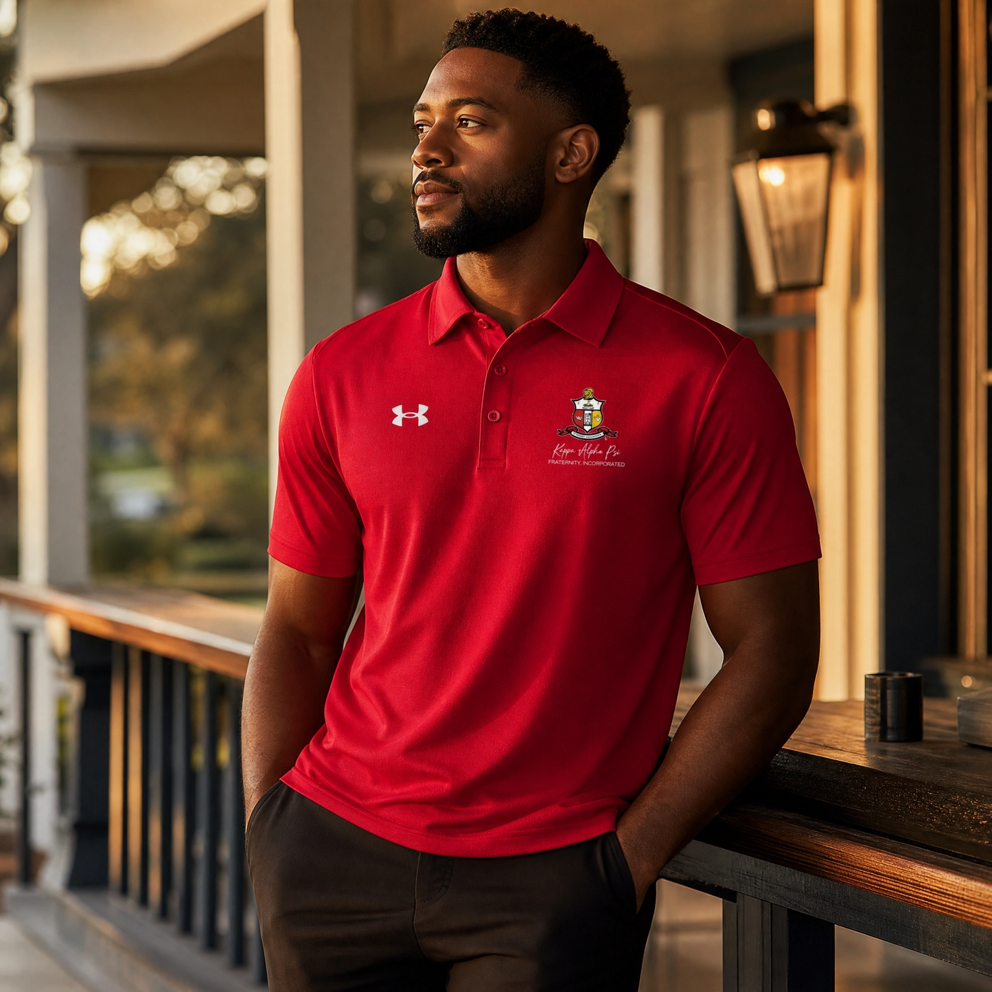 Kappa Alpha Psi COA Under Armour Polo Golf Shirt (Red)