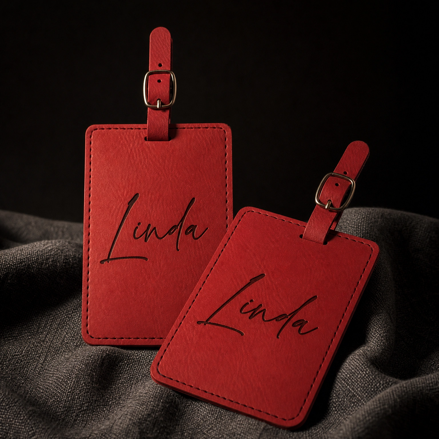 Custom Engraved Leatherette Luggage Tag (2-Pack)
