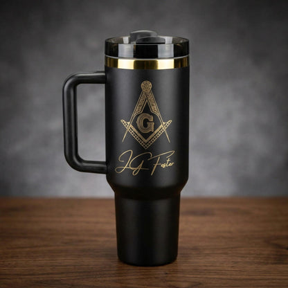 Custom Engraved Masonic Tumbler | Gift for Freemason - 40 oz - nuvisionkreations