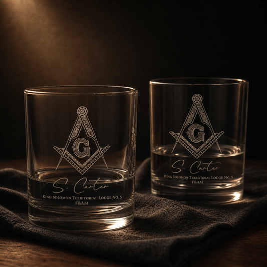 Personalized Freemason Drinking Glasses (10.5 oz)