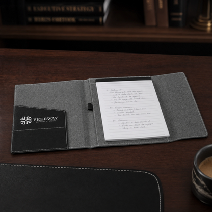 Custom Engraved Leatherette Canvas Portfolio w/ Notepad