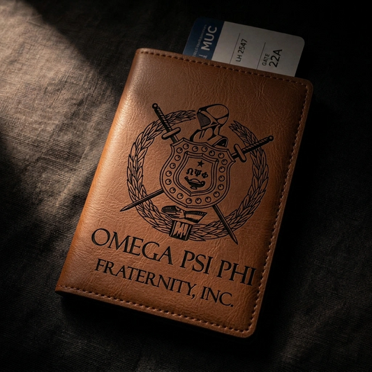 Omega Psi Phi Custom Engraved Passport Cover