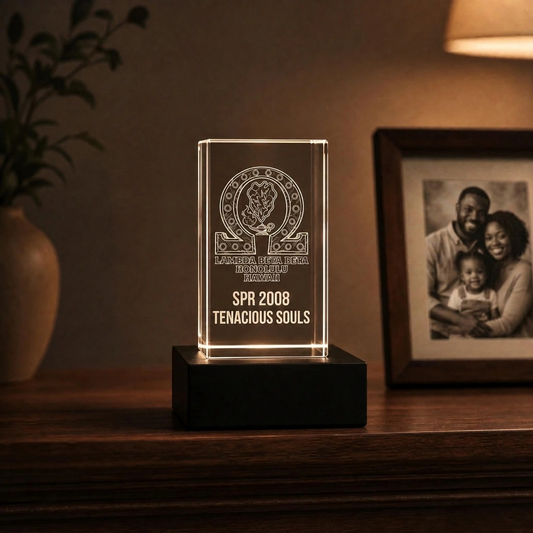 Omega Psi Phi Custom Inner Engraved Crystal