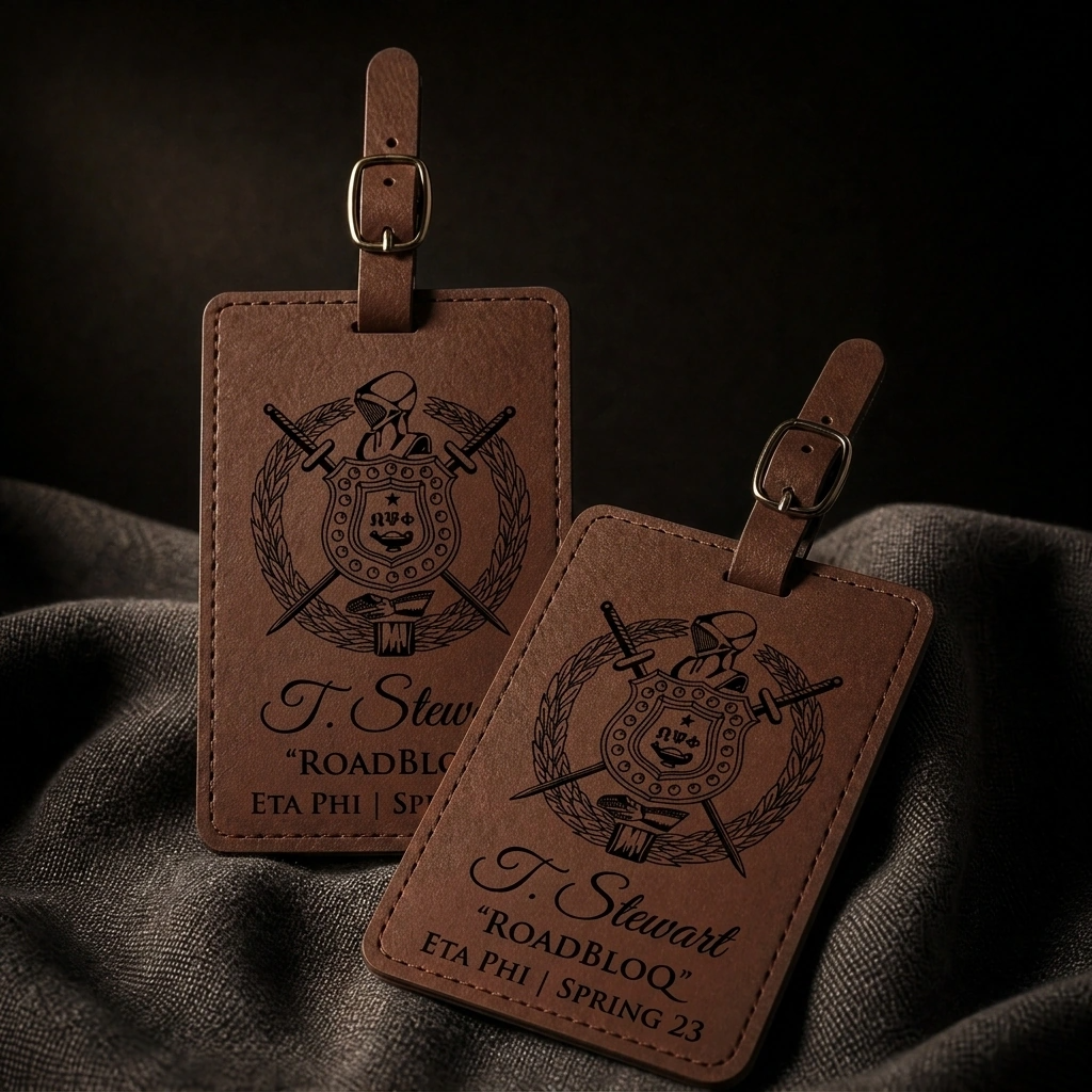 Omega Psi Phi Custom Engraved Luggage Tags (Set of 2)