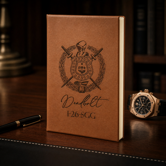 Omega Psi Phi Custom Engraved Leatherette Notebook / Journal