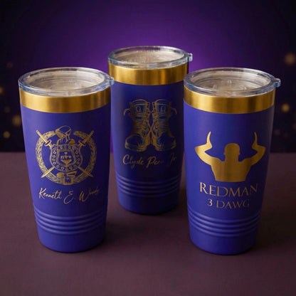 Omega Psi Phi Custom Engraved Tumbler - 20 oz - nuvisionkreations