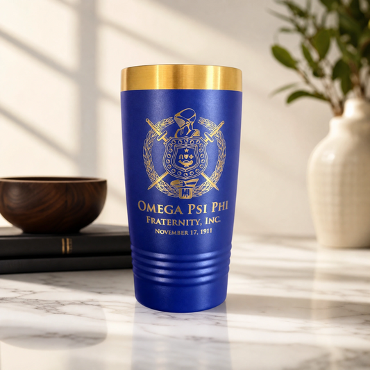 Omega Psi Phi Custom Engraved 20oz Tumbler