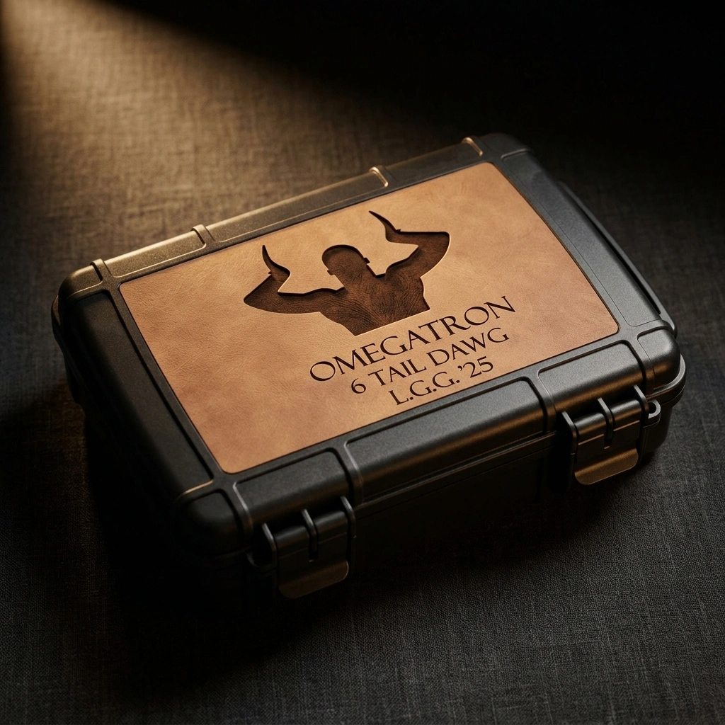 Omega Psi Phi Custom Engraved Travel Humidor