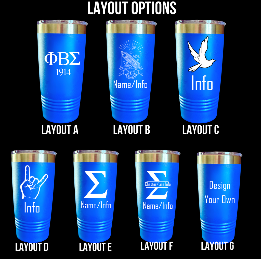 Phi Beta Sigma Custom Engraved Tumbler - 20 oz