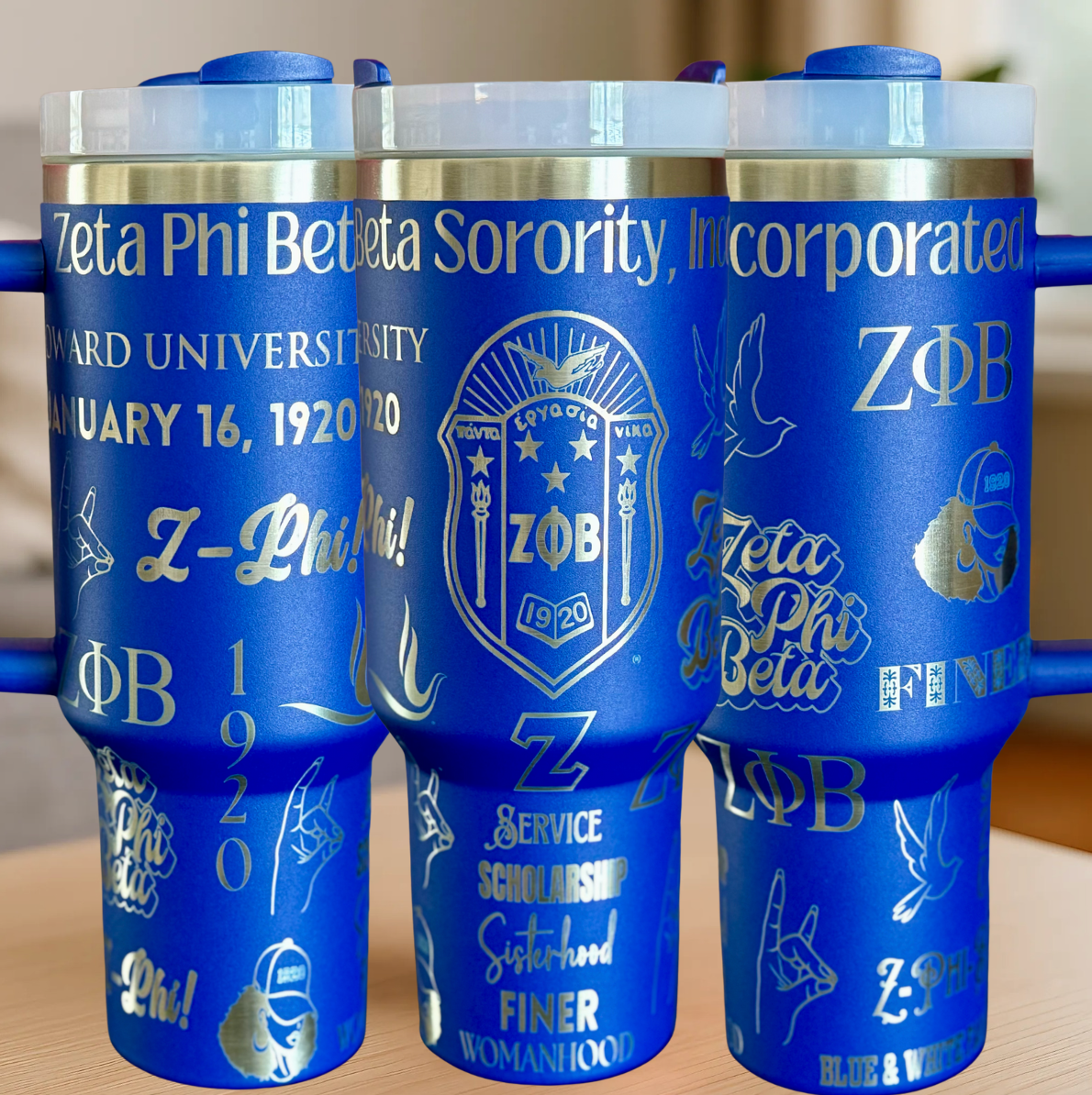 Zeta Phi Beta Custom Wrapped Tumbler - 40 oz
