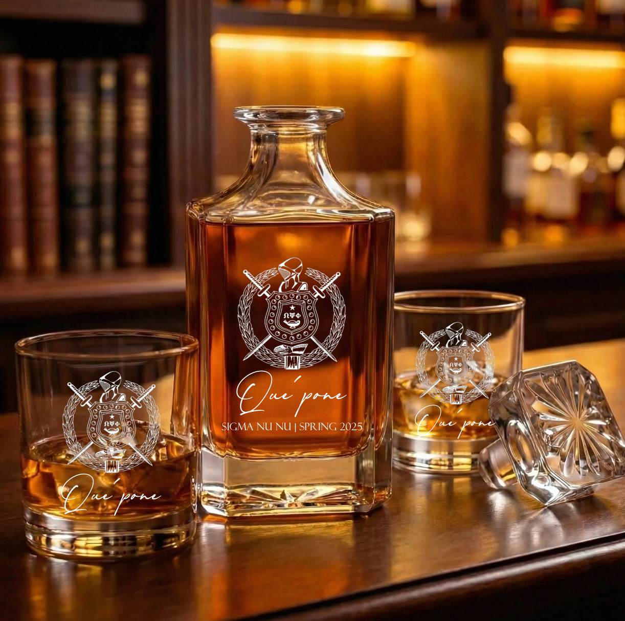 Classic Custom Greek Decanter Set