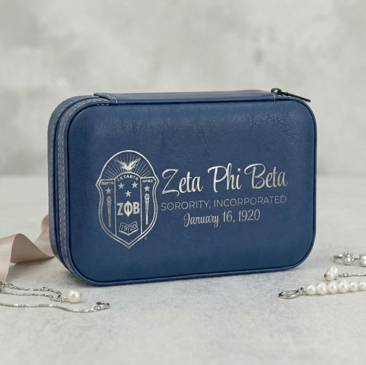Zeta Phi Beta Custom Engraved Travel Jewelry Box