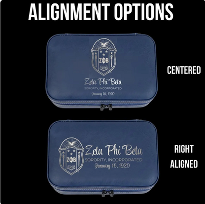 Zeta Phi Beta Custom Engraved Travel Jewelry Box