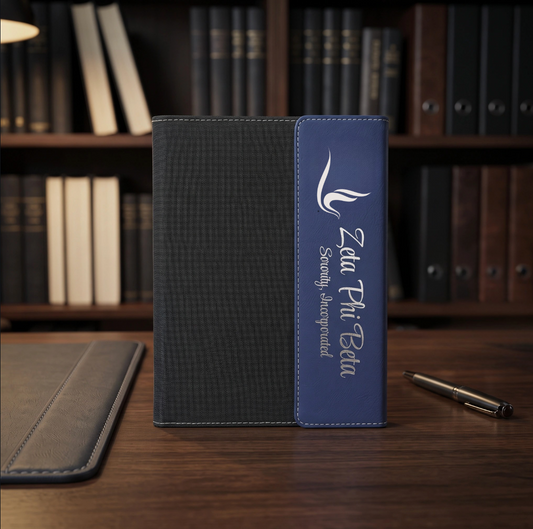 Zeta Phi Beta Custom Engraved Leatherette Portfolio with Notepad