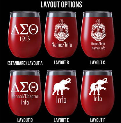 Custom Engraved Delta Sigma Theta Wine Tumbler – 12 oz