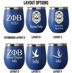 Custom Engraved Zeta Phi Beta Wine Tumbler – 12 oz