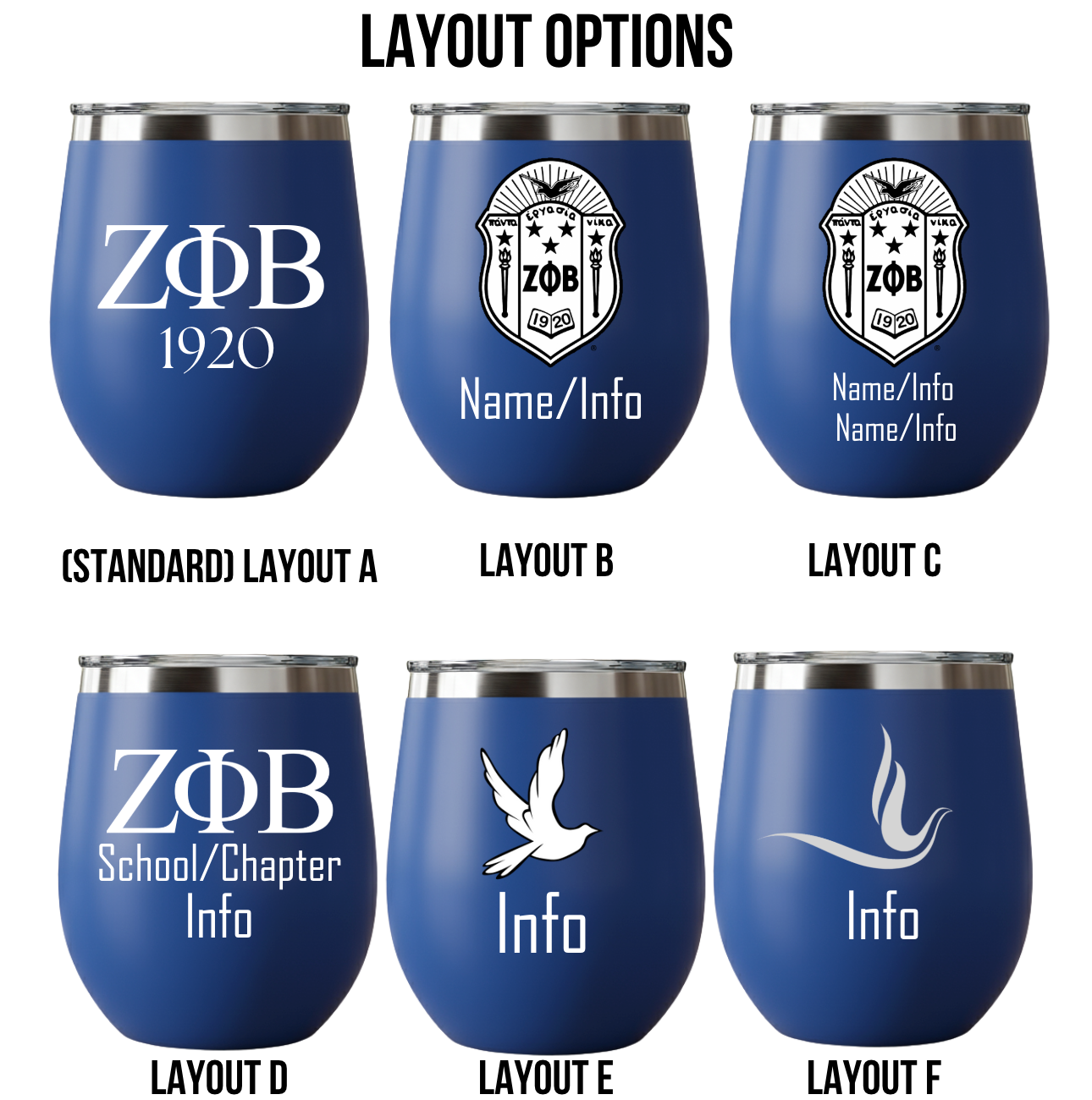 Custom Engraved Zeta Phi Beta Wine Tumbler – 12 oz
