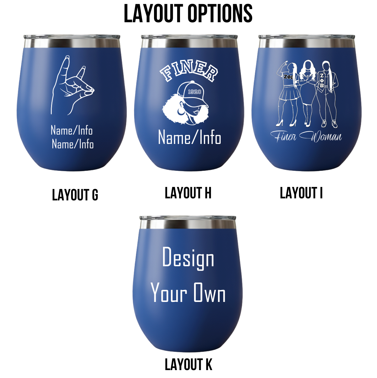 Custom Engraved Zeta Phi Beta Wine Tumbler – 12 oz