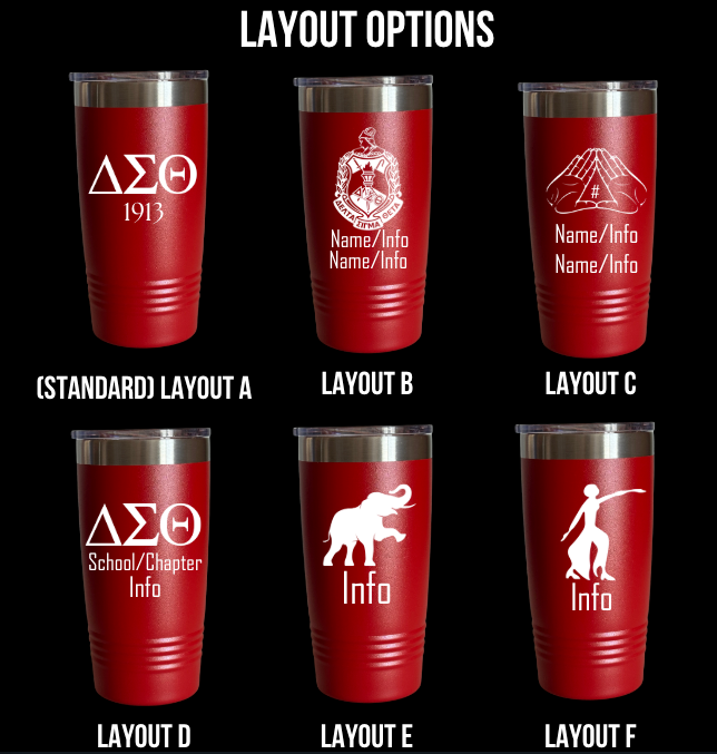 Delta Sigma Theta Custom Engraved Tumbler - 20 oz
